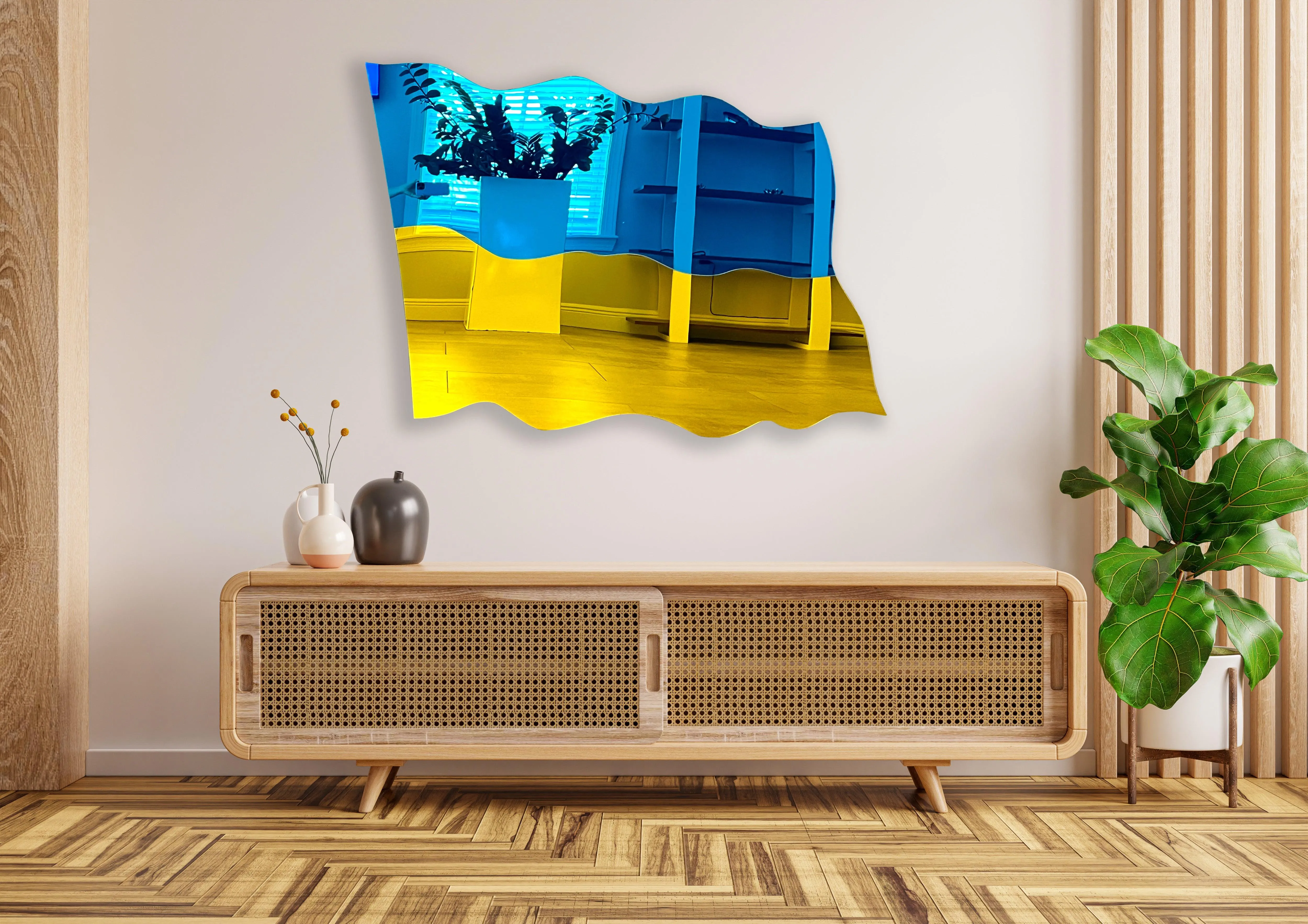 Flag of Ukraine Mirrored Acrylic Art Wall Art