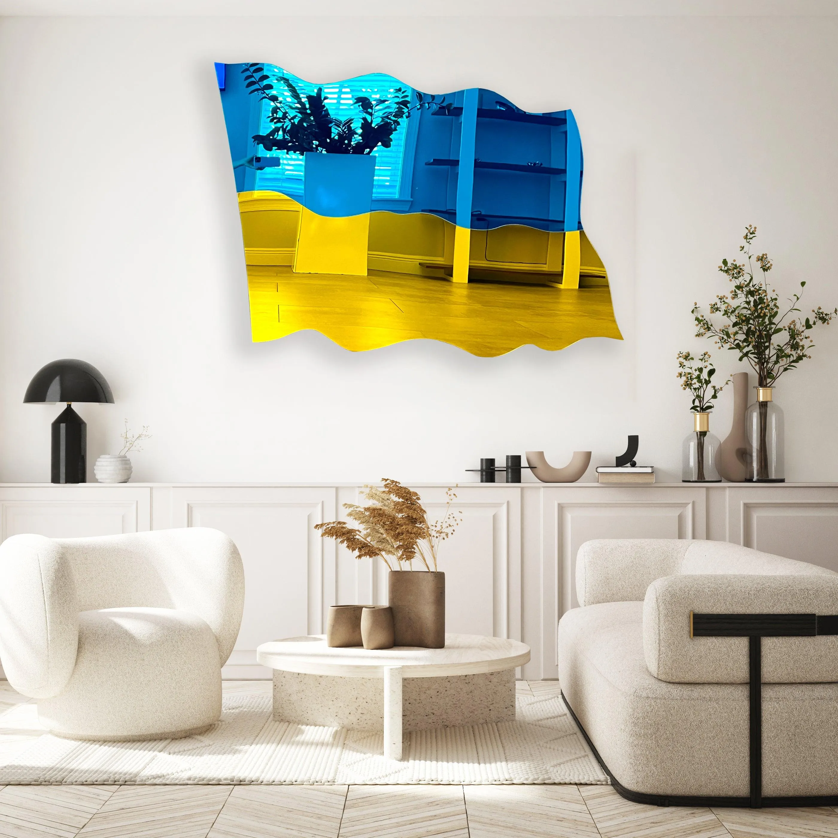 Flag of Ukraine Mirrored Acrylic Art Wall Art