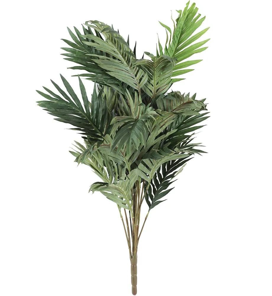 Fourwalls Beautiful Artificial Areca Palm Plant Without Vase (21 Leaves, 75 cm Tall, Green, Set of 2)