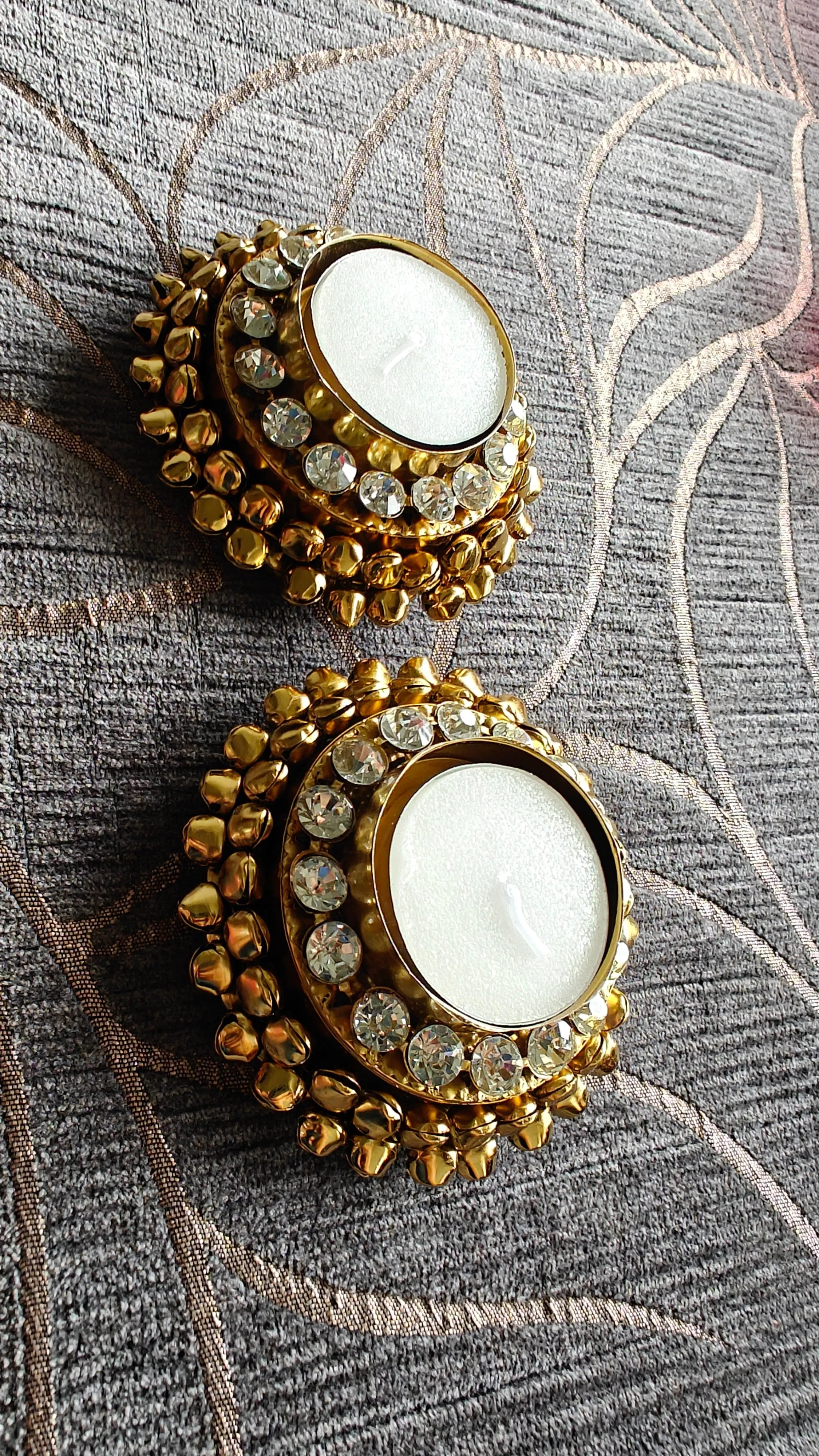 Ghungroo Gold Diya Set (Pair of 2) - Accessory