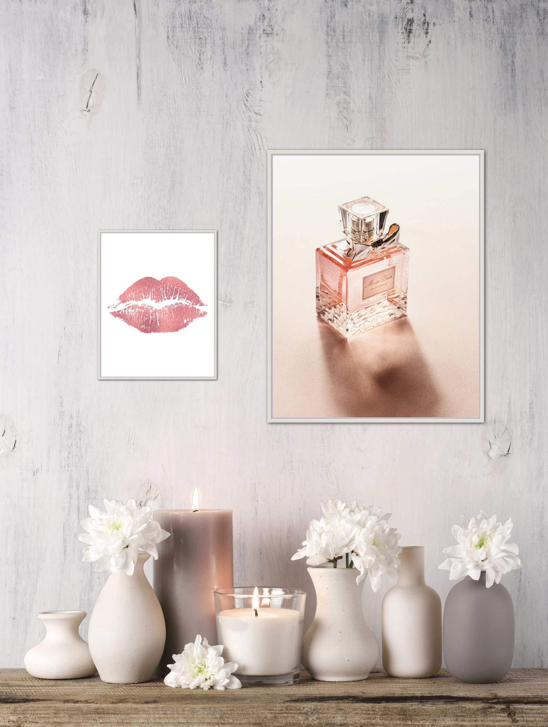 Glam Room Decor Set Of Three PRINTABLE WALL ART, Luxury Fashion Digital Poster, Designer Poster, Pastel Pink Wall Art, Glam Decor, Kiss Print