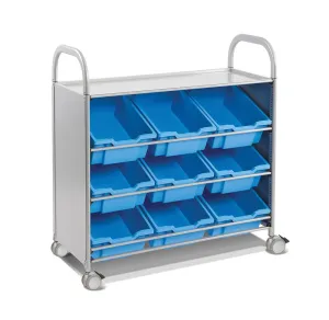 Gratnells Callero Tilted Tray Cart - 9 Deep Trays