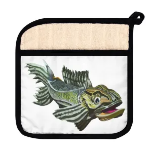 Green Fish Pot Holder with Pocket