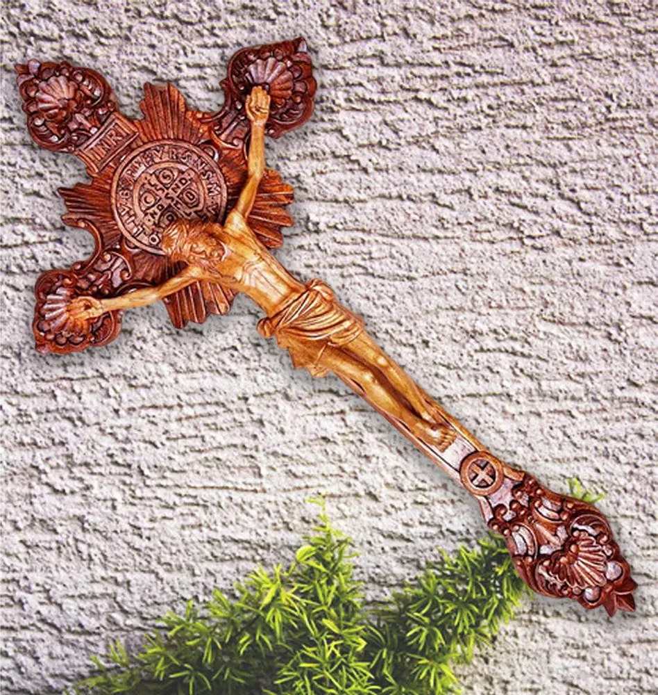 Handmade Jesus Wooden Teakwood Wall Art Decor