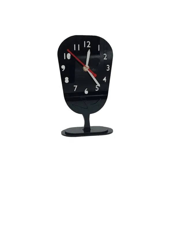 HandyTrendy Acrylic Tree Designed Table Clock | Table Clock for Study Table, Office Desk | Frameless Designed Clock Desk Organizer Acrylic Clock (18 * 10CM) (Black)