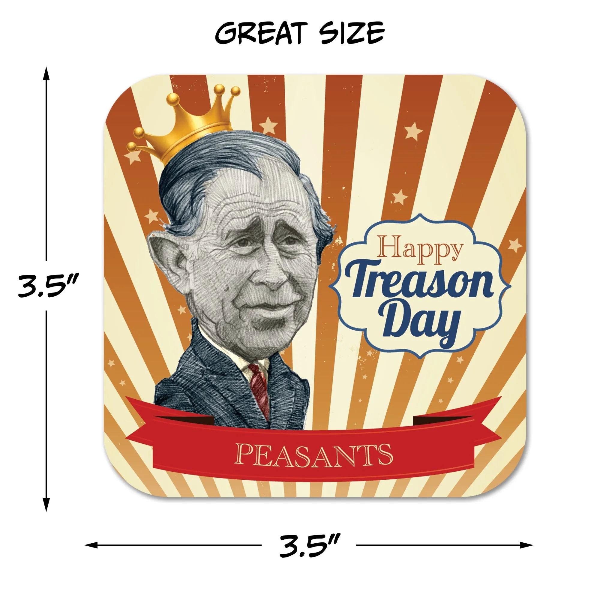 Happy Treason Day Peasants, 4th of July Coaster Set