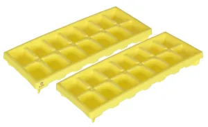 Heart Home Ice Cube Bin Box Trays 2 Pack Stackable Ice Storage Container and Trays, BPA Free-Pack of 2 (Yellow), Standard