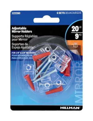 Hillman AnchorWire Medium Mirror Holder Kit 20 lb 6 pk