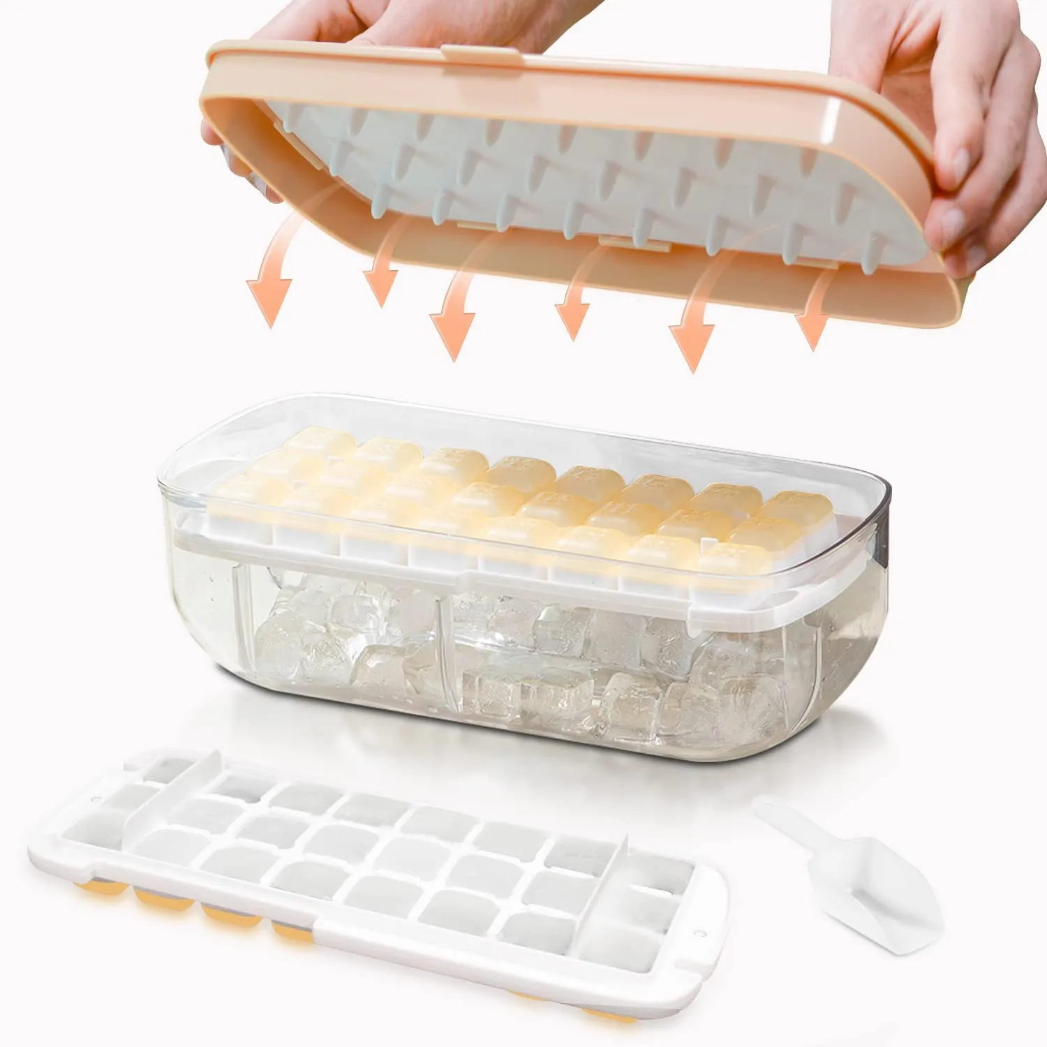 Ice Cube Storage Box with 2 Ice Trays