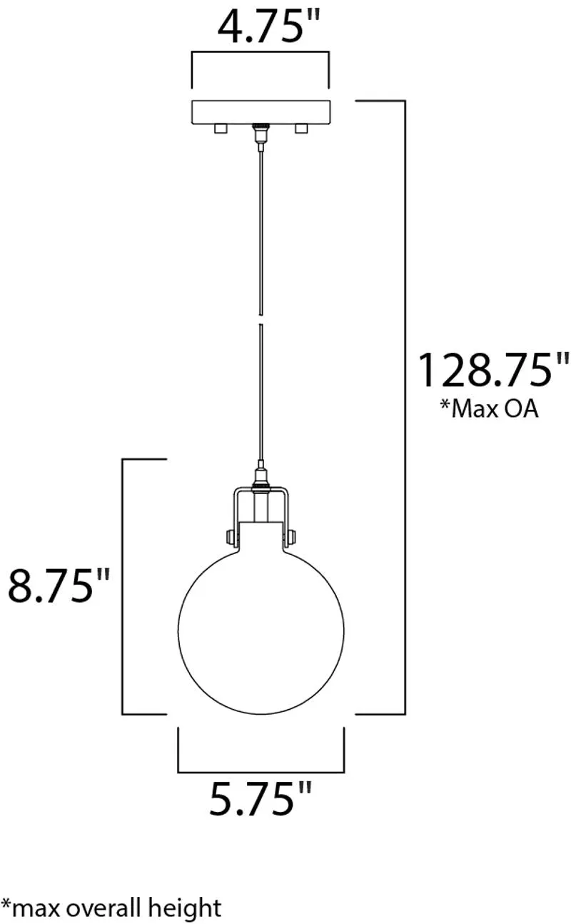 Kem 5.75" Single Light Pendant in Polished Chrome