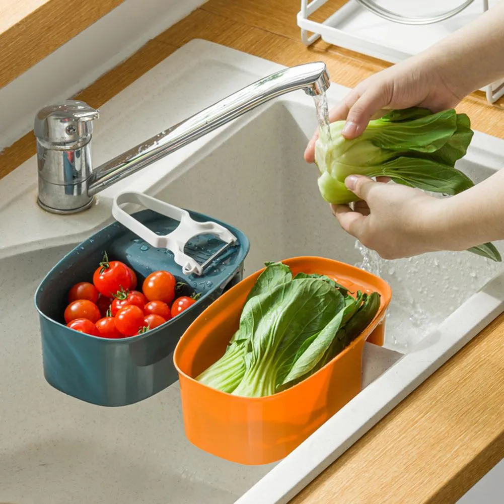 Kitchen Strainer Drain Rack Dishwashing Hanging Sink Basket