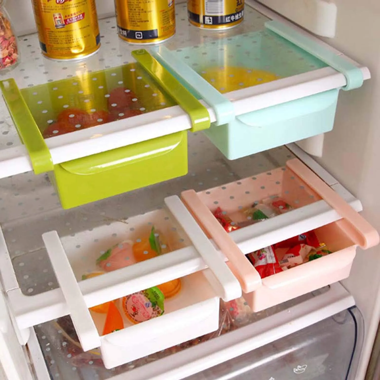 Kuber Industries 2 Pieces Plastic Refrigerator Storage Fridge Racks Tray Selves Shelf (Multicolour) - CTKTC030721