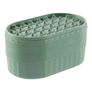 Kuber Industries Pack of 6| 2 Layer Ice Cube Tray with Lid | Ice Cube Storage Box with Ice Scoop | 72 Ice Cube Molds for Freezing | One-Press Demolding | BPA Free | Green