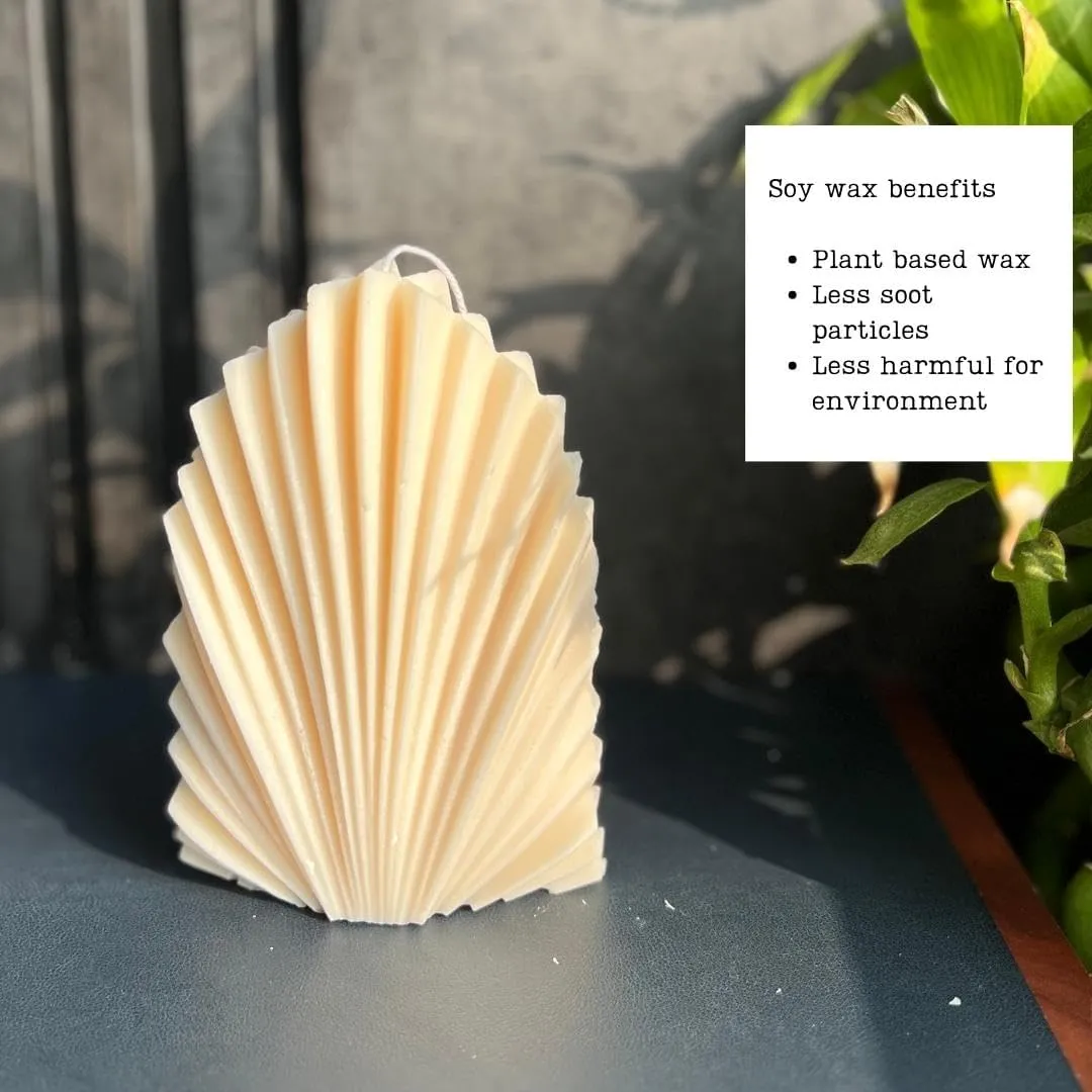 Lagom Eco-Friendly Scented Palm Leaf Candle| Soy Wax- Natural & Organic Aesthetic, Elegant, Designer, Trendy 3D Candle |Minimalism Decorative Candle| Home Décor| Height 15cm Pack of 2