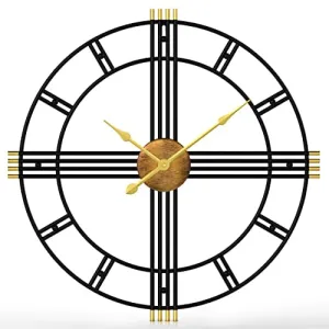 Large Wall Clock 24 Inch Silent Modern Decorative Wall Clocks Black & Gold