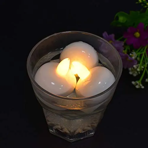 LAZYMARTS Flameless Waterproof Candle Lamp Float On Water Led Plastic Floating Tea Lights | Electric Candle Lights for Decoration | Diwali Lights,Warm White (Pack of 24)