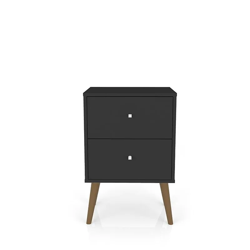 Liberty Mid-Century - Modern Nightstand 2.0 with 2 Full Extension Drawers in Black