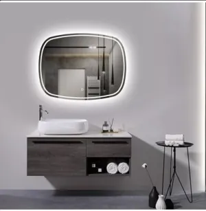 MAISSON Bathroom LED Mirror with Touch Sensor, 3 Light Effects, Glass, Rectangular LED-M-71 (18 x 24 Inch)