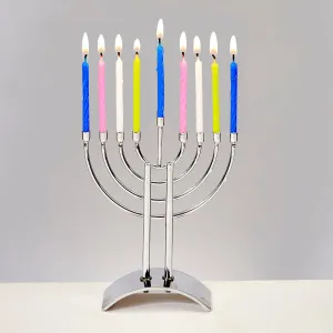 Mini Menorah Set,handcrafted Steel,w/24 Birthday Cndls,4"x5",cbx