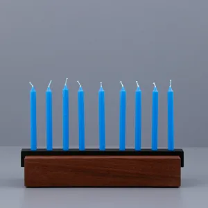 Modern Menorah / Walnut & Steel