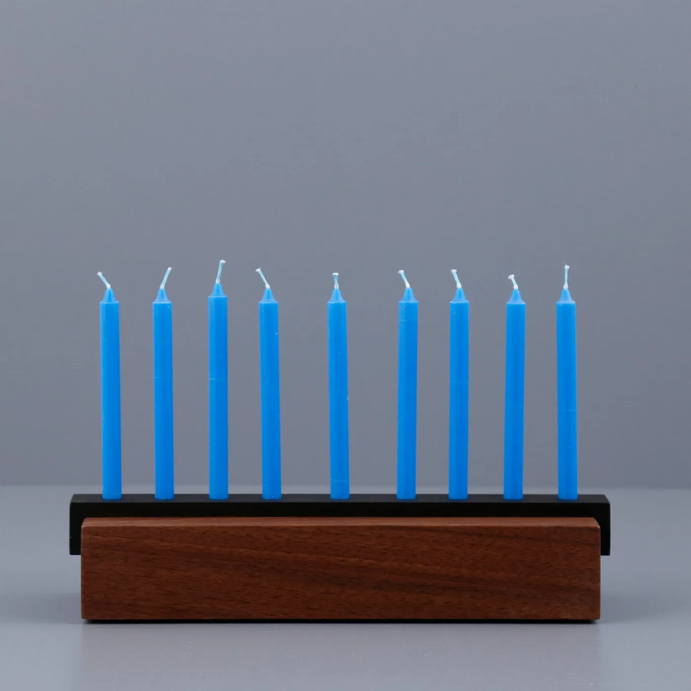 Modern Menorah / Walnut & Steel