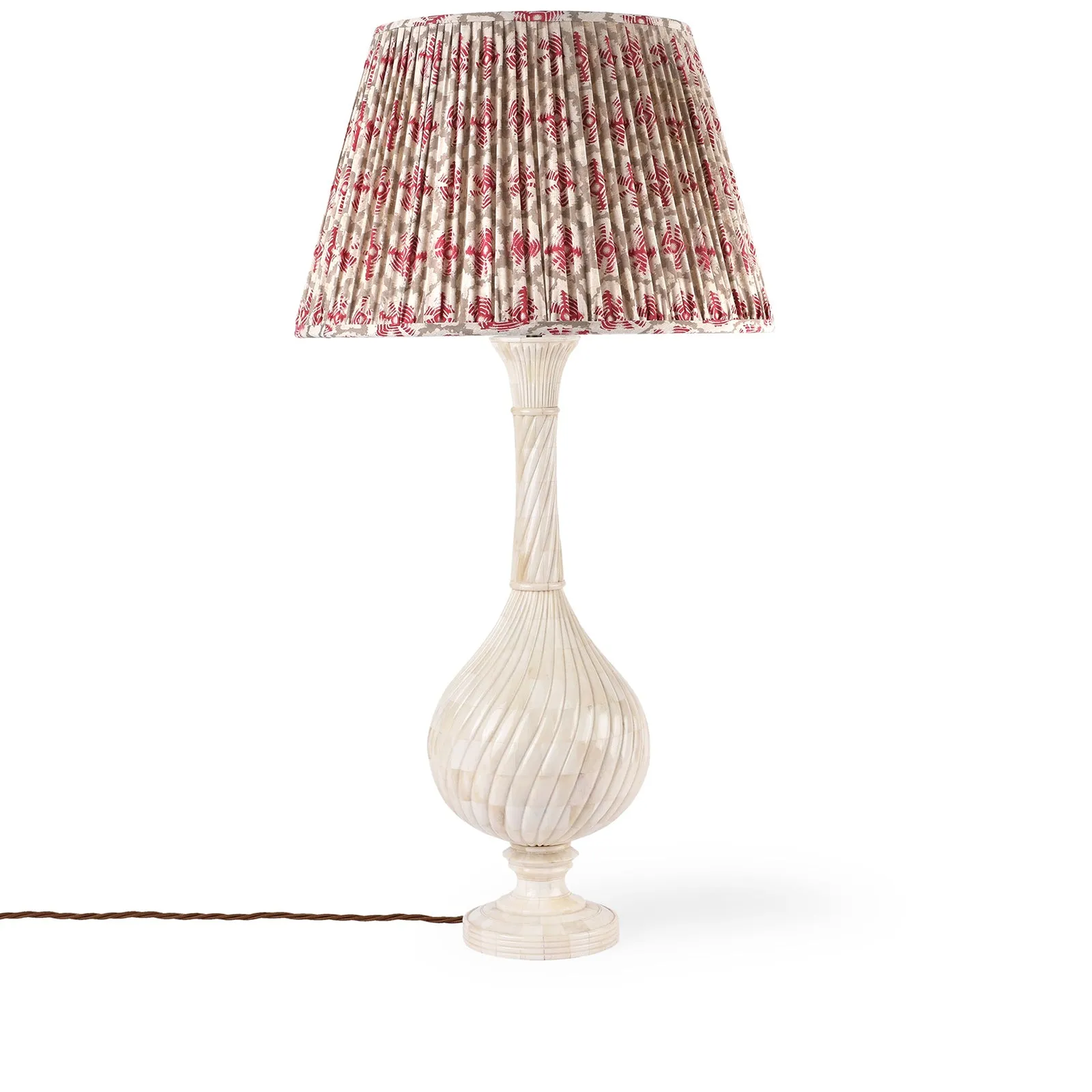 Mughal Swirl Bone Inlay Table Lamp