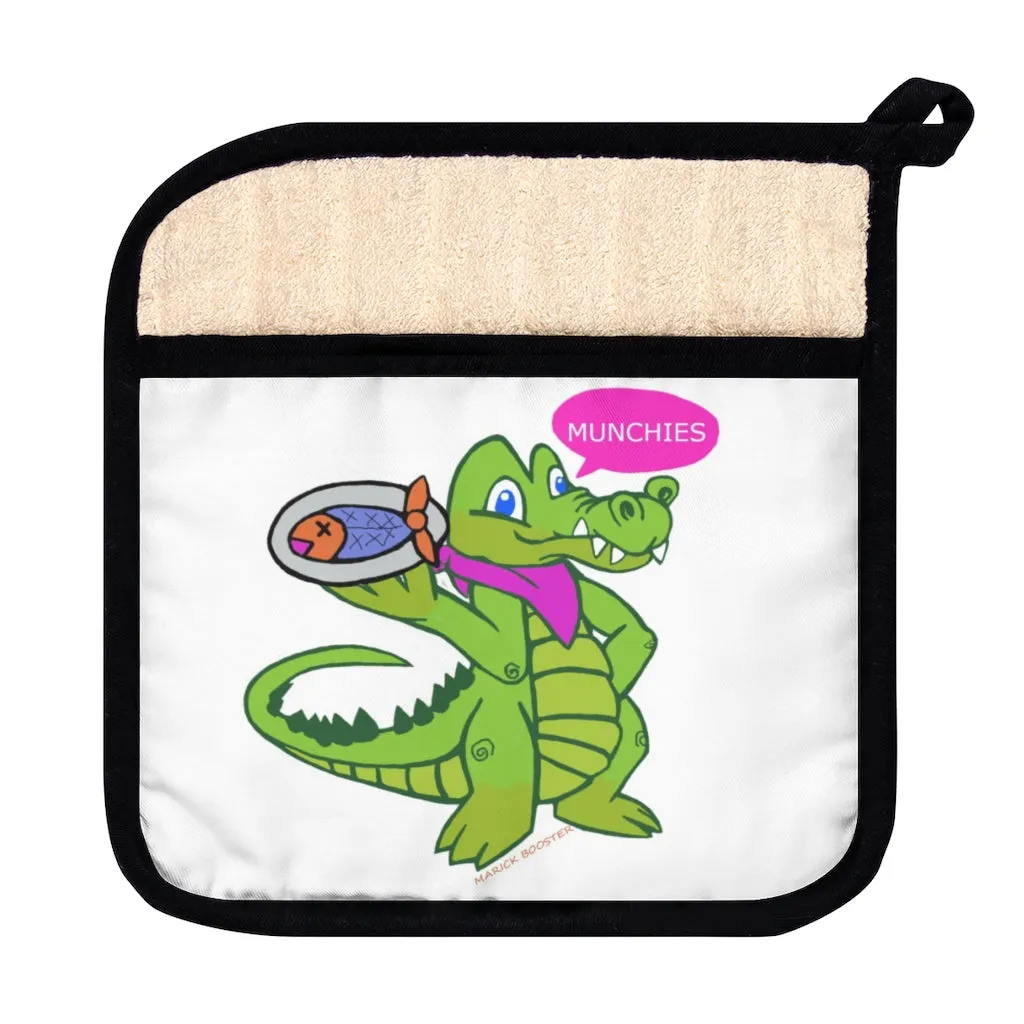 Munchies the Crocodile Pot Holder with Pocket