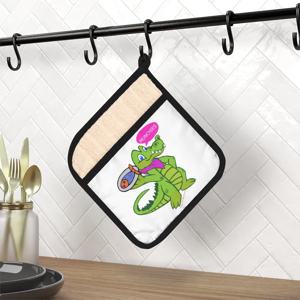 Munchies the Crocodile Pot Holder with Pocket