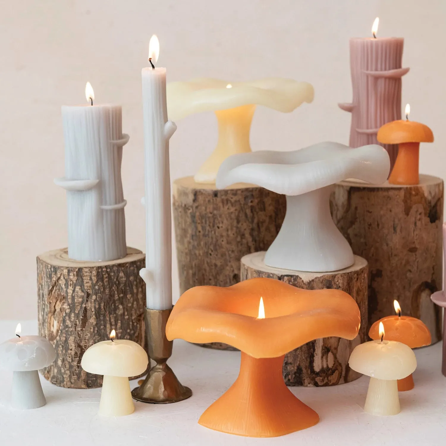 Mushroom Shaped Candle: Spice Orange