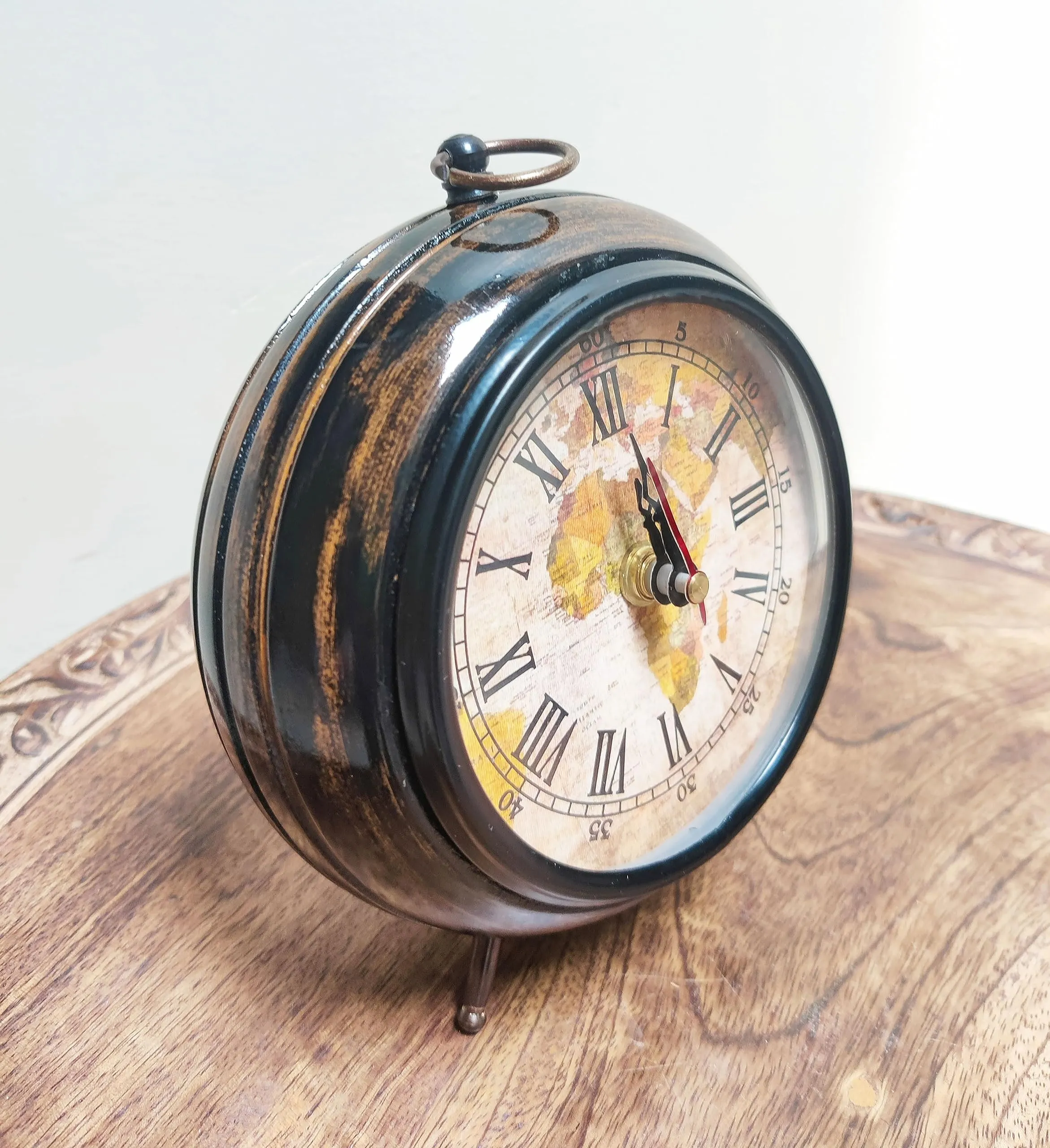 NORVILLE® Wooden Table Clock for Home Decor, Office Desk, Study Table, Showpeice, Decorative, Birthday Gift