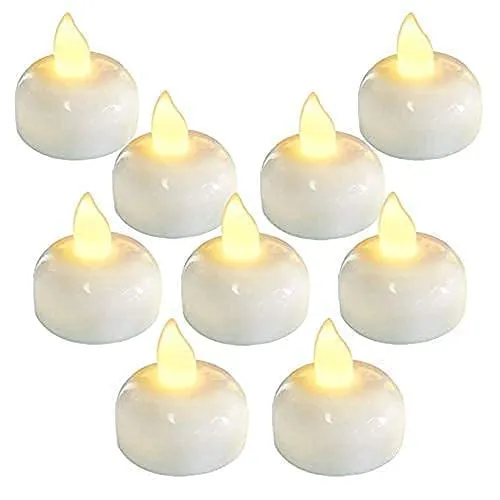 OCEAN PLASTWARES Water Floating Flameless/Smokeless Candle Tea Light/Diya, Battery Operated Decorative Candles for Home Decore/Diwali- (Pack of 24)