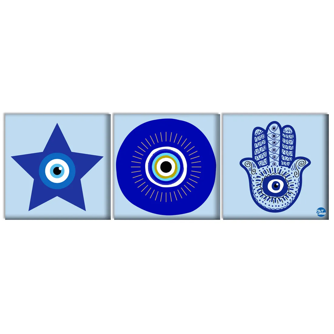 Pack of 3 Hanging Panels for Office Wall Art Decoration - Evil Eye Protector