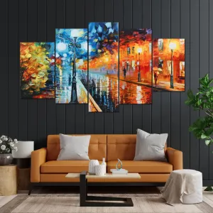 Perpetual Paintings for Wall Decoration - Set Of 5, 3d Scenery Wall Painting for Living Room Large Size with Frames for Wall Decor and Home Decoration, Hotel, Office (75 CM X 43 CM) MAM4