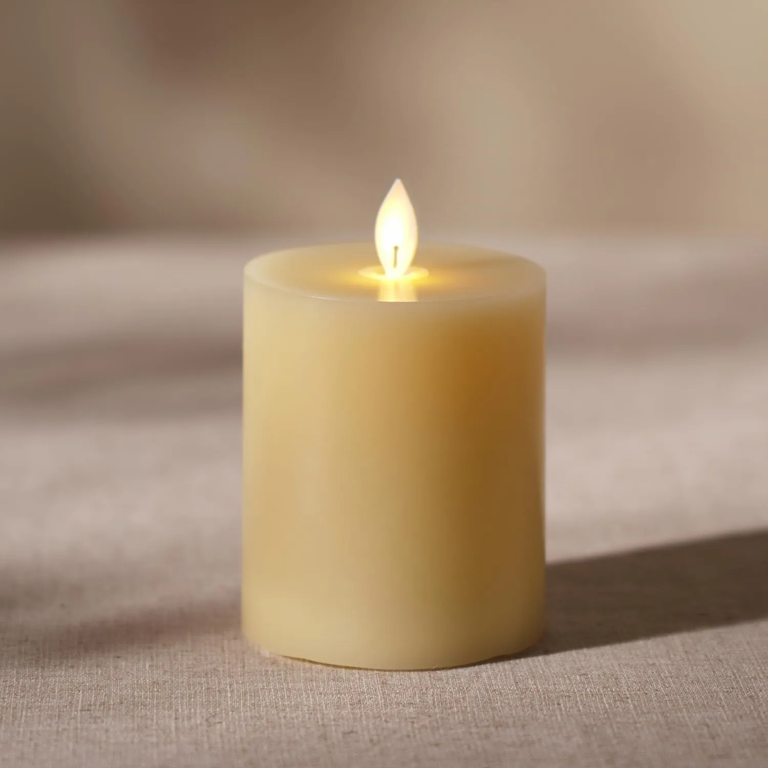 Pure Home   Living Beige LED Flickering Flame Smooth Candle