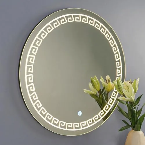 Quality Glass Bathroom LED Mirror with Touch Sensor, 3 Light Effects, Glass, Round LED-60 (36 x 36 Inch)