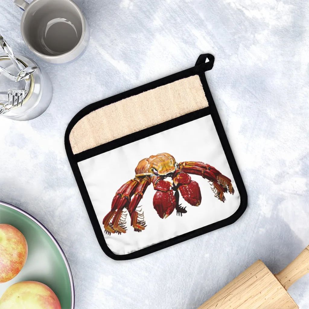 Red Crab Pot Holder with Pocket