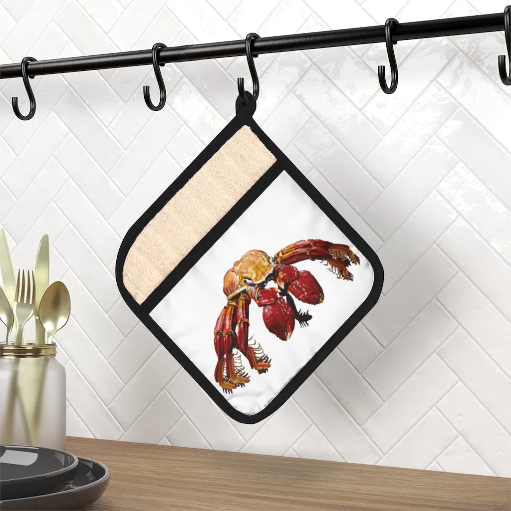 Red Crab Pot Holder with Pocket