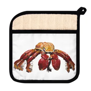 Red Crab Pot Holder with Pocket