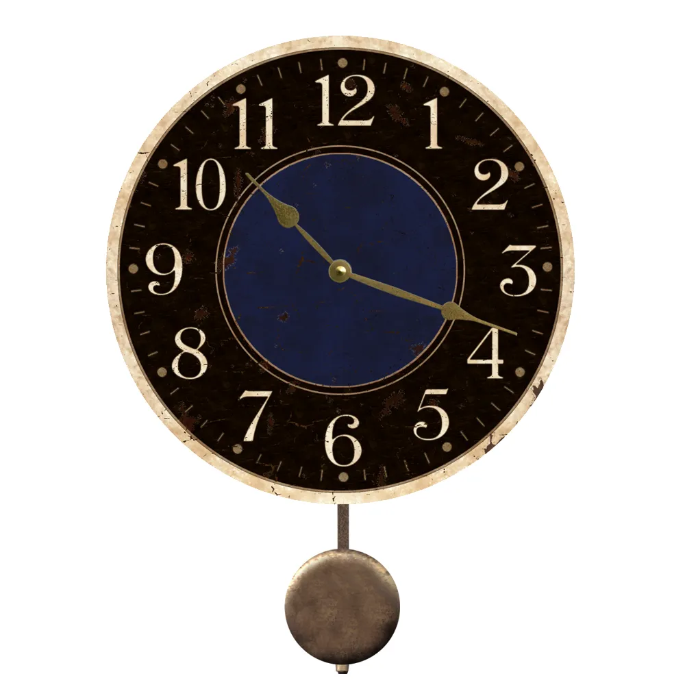 Rustic Blue and Black Clock- Navy Blue Center Clock