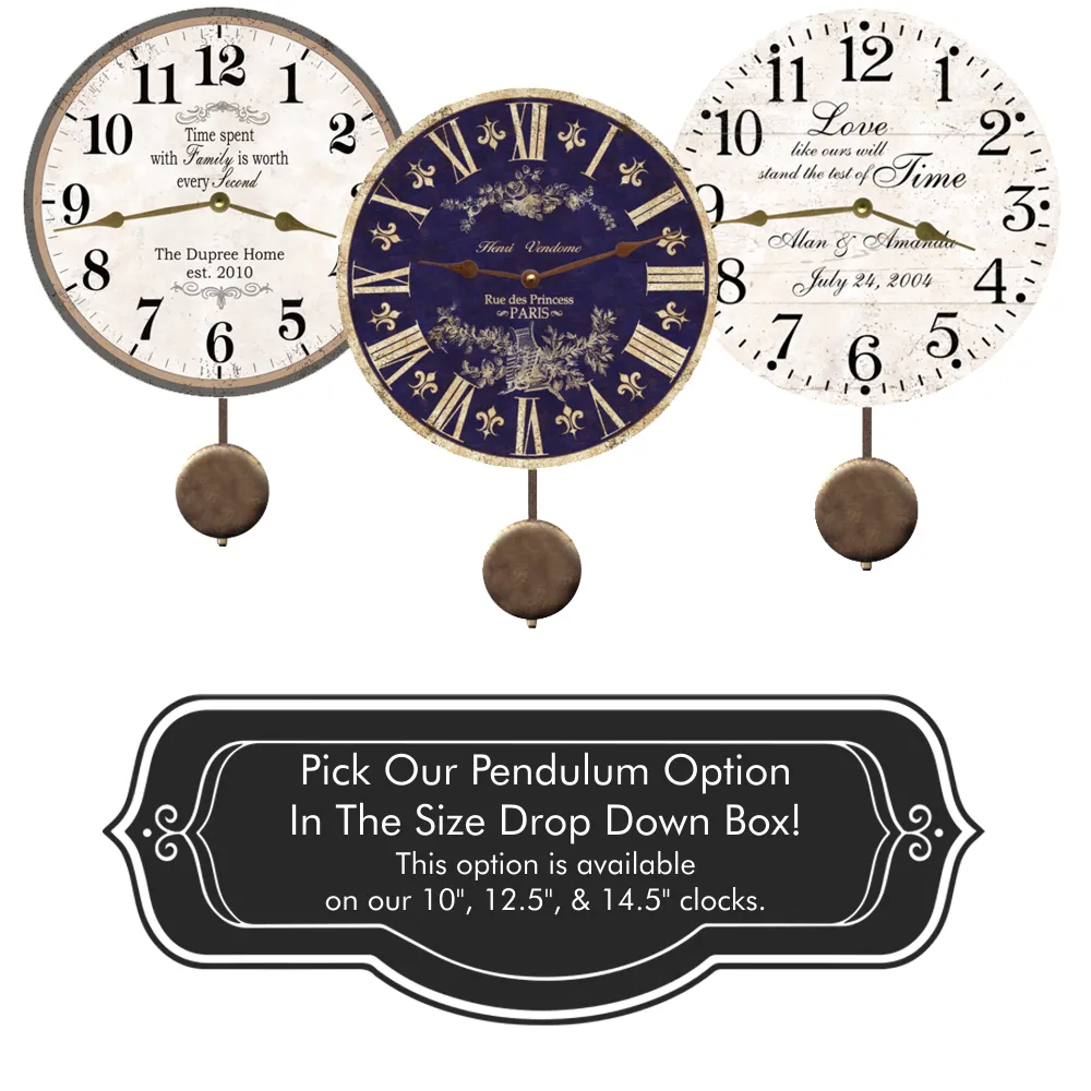 Rustic Blue and Black Clock- Navy Blue Center Clock