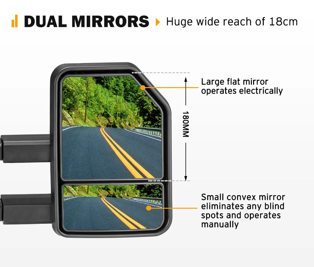 San Hima Extendable Towing Mirrors for Isuzu MU-X MY2021-Current