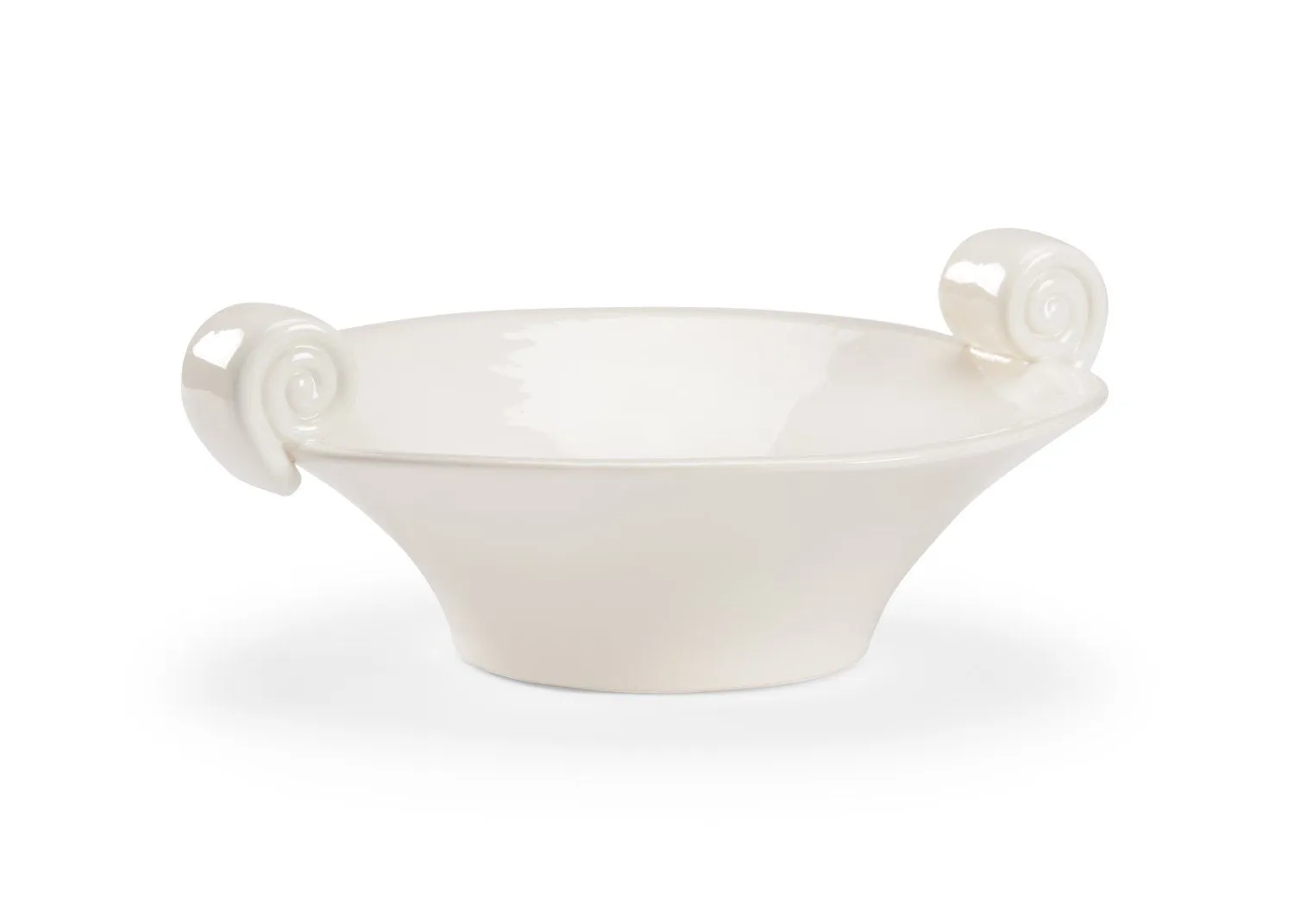 Scroll Handled Bowl - White