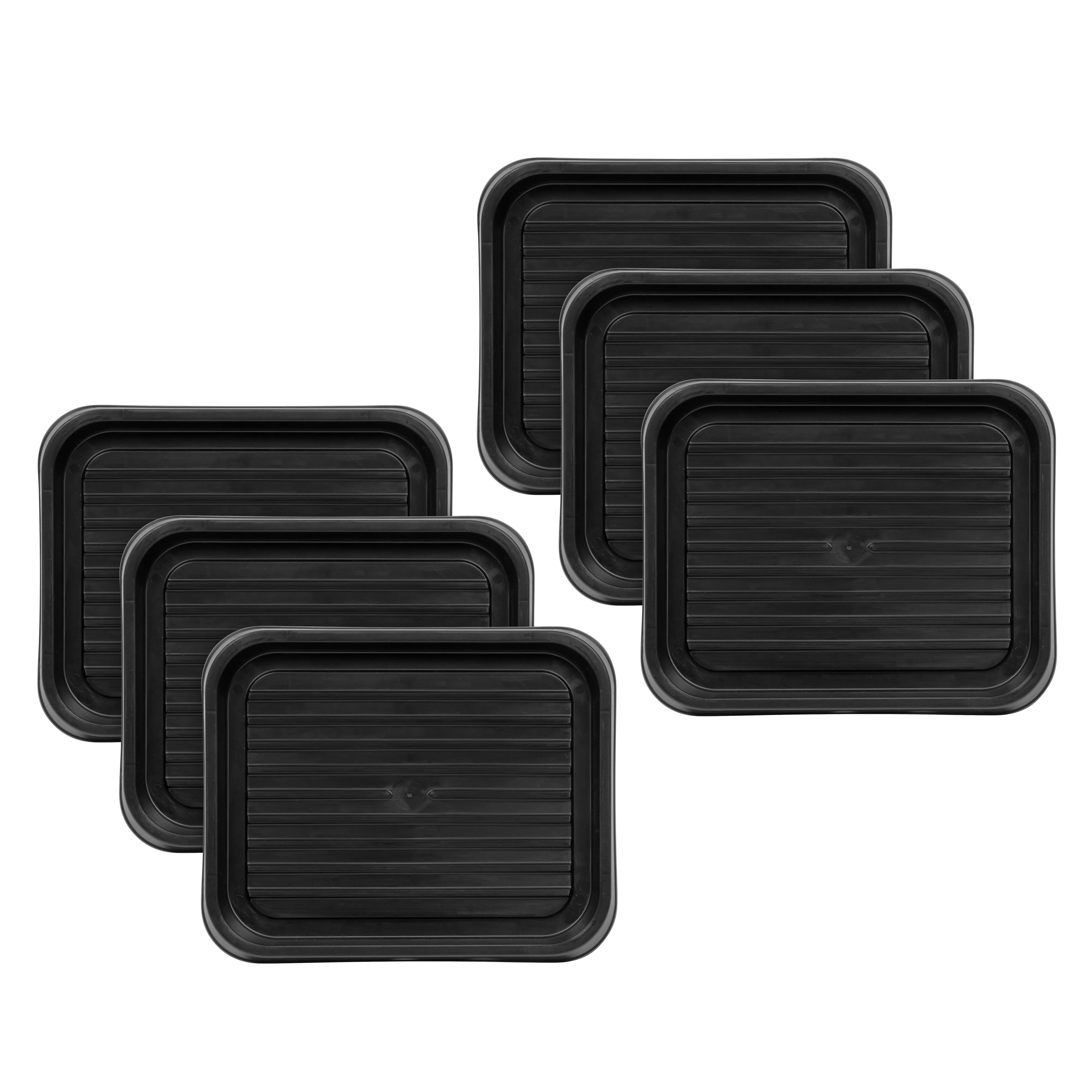 Small Shoe Tray, 6 Pack, Black