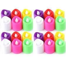 Super SMOKELESS Candle Beautiful Battery Operated Tea Light LED Candles, for Christmas Festival Set of 24Pcs. Candle (Multi Colour)