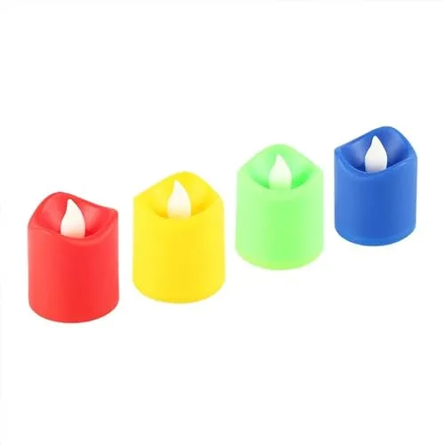 Super SMOKELESS Candle Beautiful Battery Operated Tea Light LED Candles, for Christmas Festival Set of 24Pcs. Candle (Multi Colour)