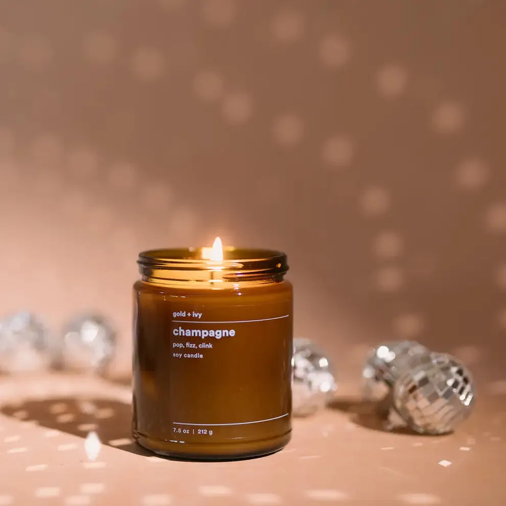 The Gold   Ivy Soy Candle - Champagne