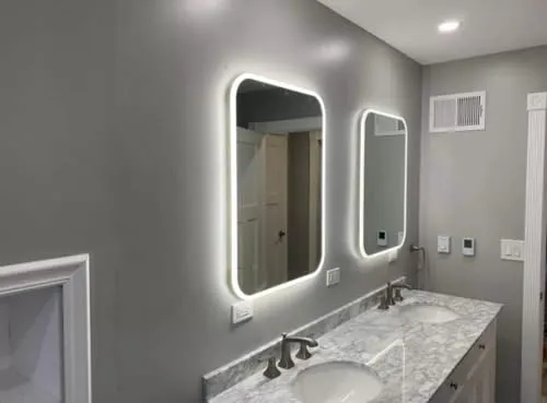 TINITALO Bathroom LED Mirror Home Mirror Wall Mirror with Touch Sensor, 3 Light Effects, Glass, Rectangular LED-105 (18 x 24 Inch)