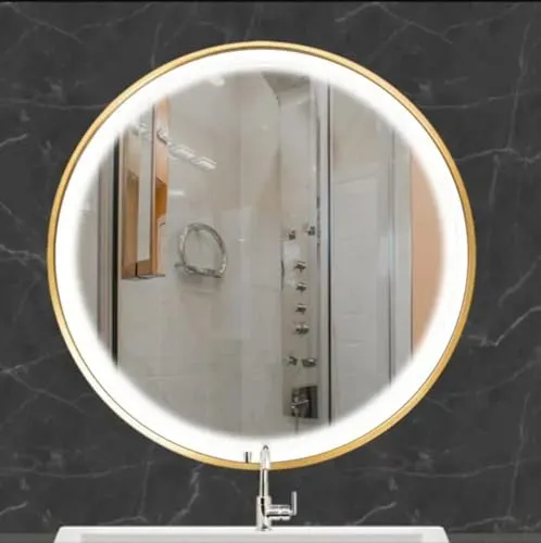 TINITALO Bathroom LED Mirror Home Mirror Wall Mirror with Touch Sensor, 3 Light Effects, Glass, Round LED-75 (36 x 36 Inch)