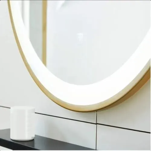 TINITALO Bathroom LED Mirror Home Mirror Wall Mirror with Touch Sensor, 3 Light Effects, Glass, Round LED-75 (36 x 36 Inch)