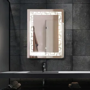 TINITALO Rectangular LED Mirror for Bathroom with Back Light, Touch Sensor, and 3 Light Effects (LED-TIN-1, 18 x 42 Inch)